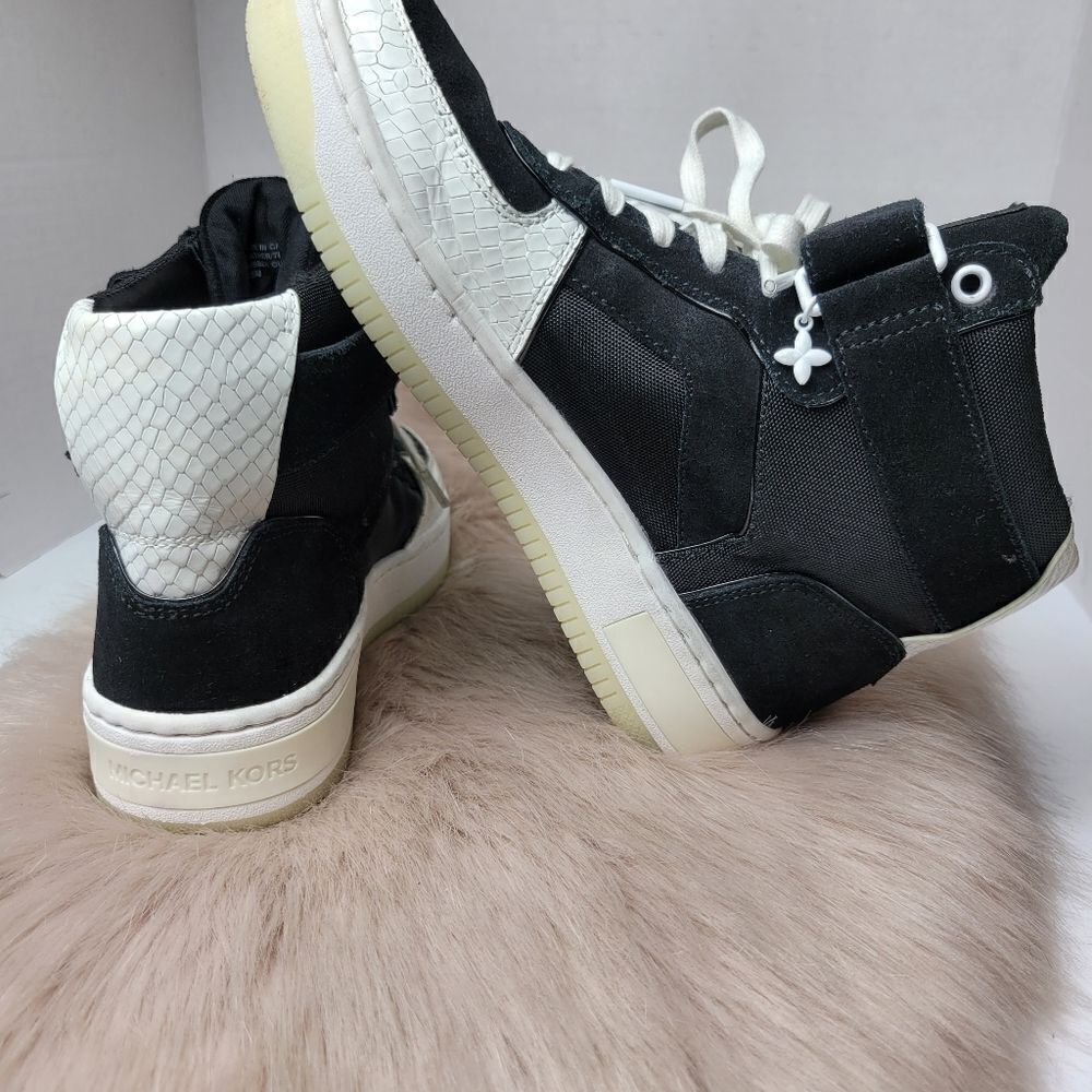 Michael Michael Kors Jaden Snake Print Leather High Tops Sneakers Size 6.5 - Picture 6 of 10